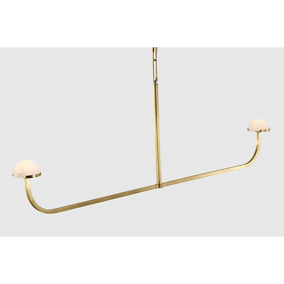 Kelly Wearstler Pedra 56" Linear Chandelier in Antique-Burnished Brass with Alabaster W4.25" x 56.75" x H21.5"