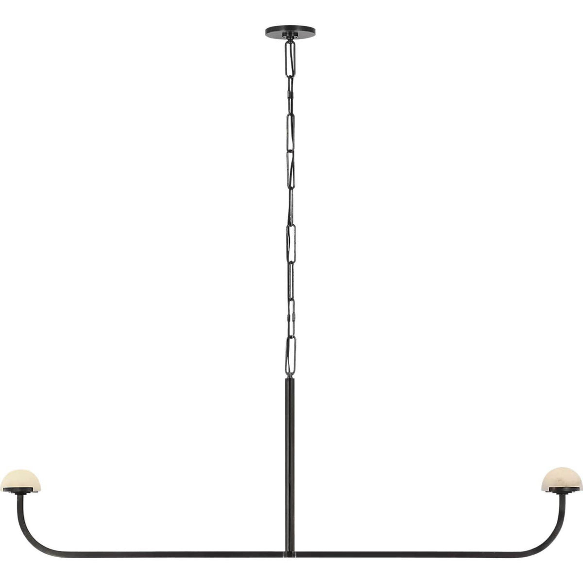 Kelly Wearstler Pedra 56" Linear Chandelier in Bronze with Alabaster W4.25" x 56.75" x H21.5"