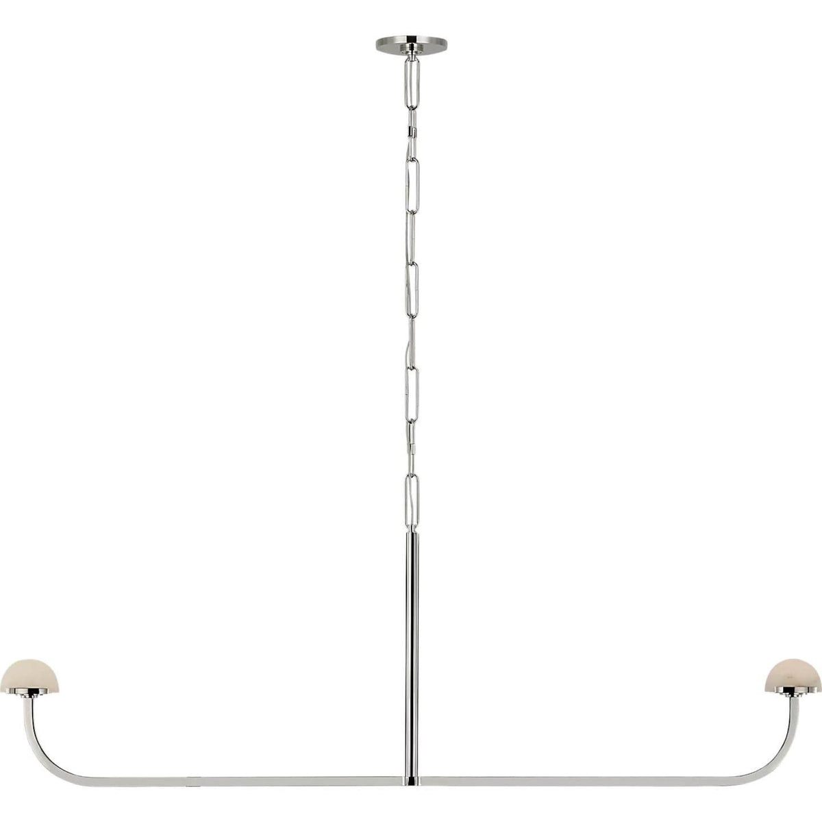 Kelly Wearstler Pedra 56" Linear Chandelier in Polished Nickel with Alabaster W4.25" x 56.75" x H21.5"