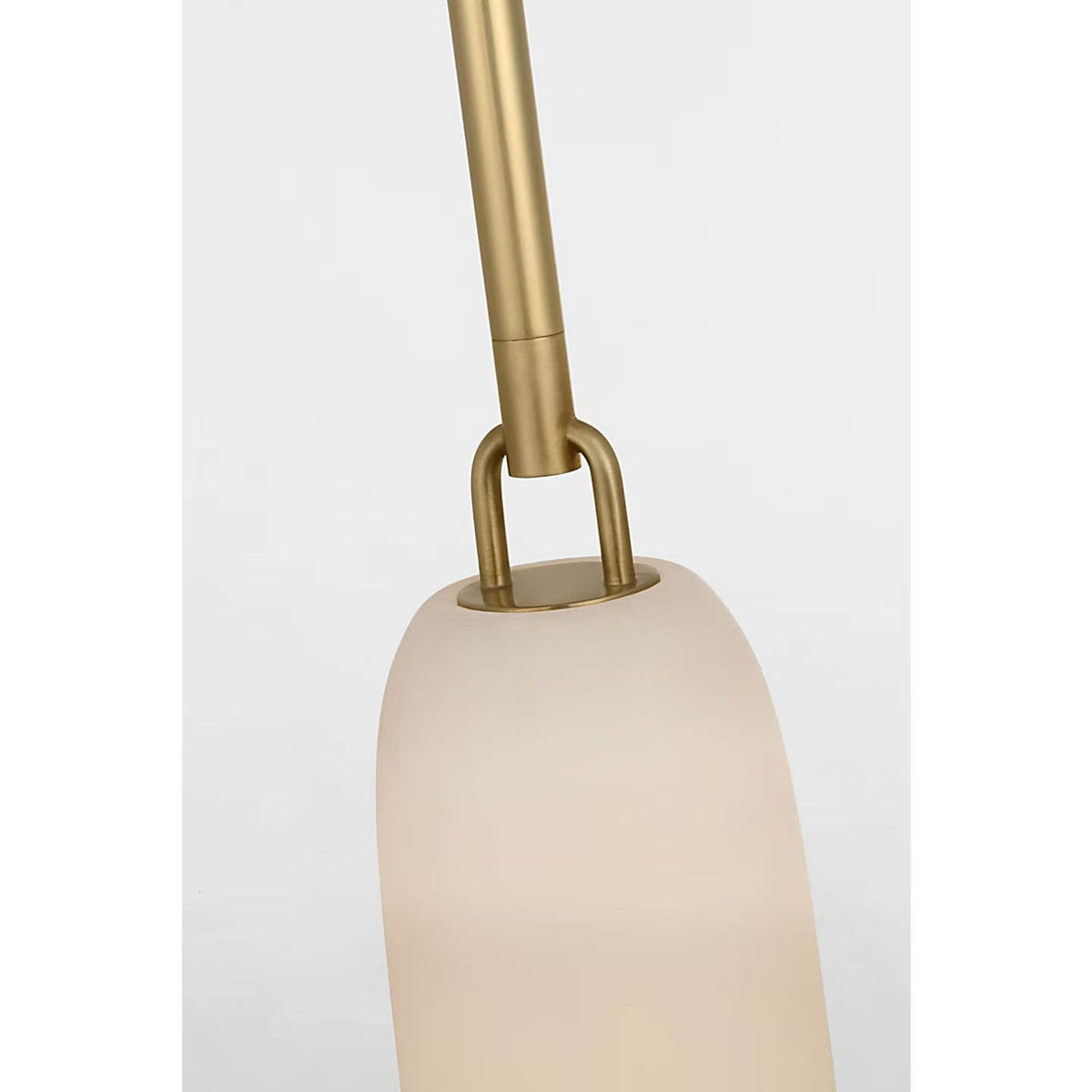 Kelly Wearstler Formosa 17" Single Pendant in Antique-Burnished Brass with Alabaster W3.25"