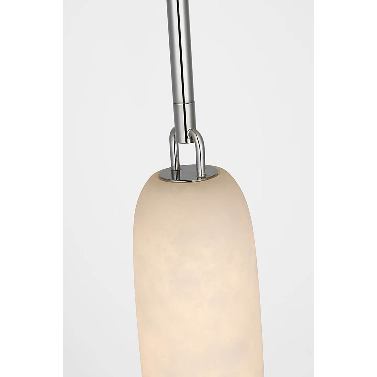 Kelly Wearstler Formosa 17" Single Pendant in Polished Nickel with Alabaster W3.25"