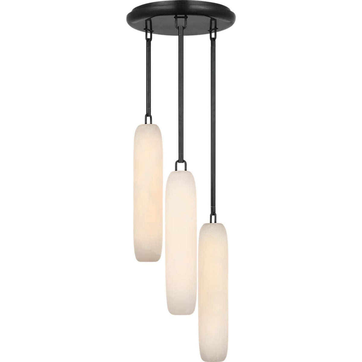 Kelly Wearstler Formosa 3-Light Pendant in Bronze with Alabaster W10.5" x H37.25"