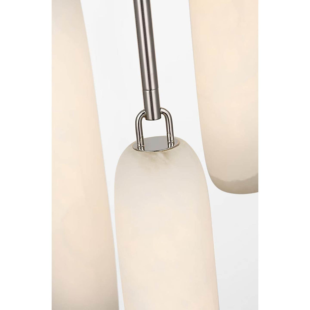 Kelly Wearstler Formosa 3-Light Pendant in Polished Nickel with Alabaster W10.5" x H37.25"