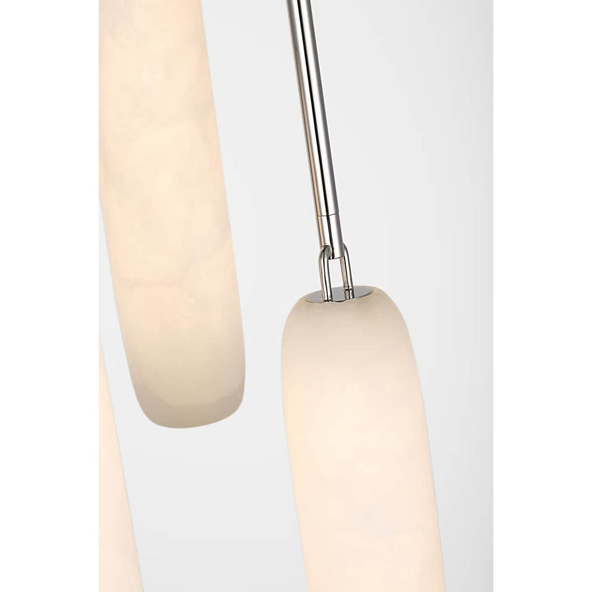 Kelly Wearstler Formosa 3-Light Pendant in Polished Nickel with Alabaster W10.5" x H37.25"