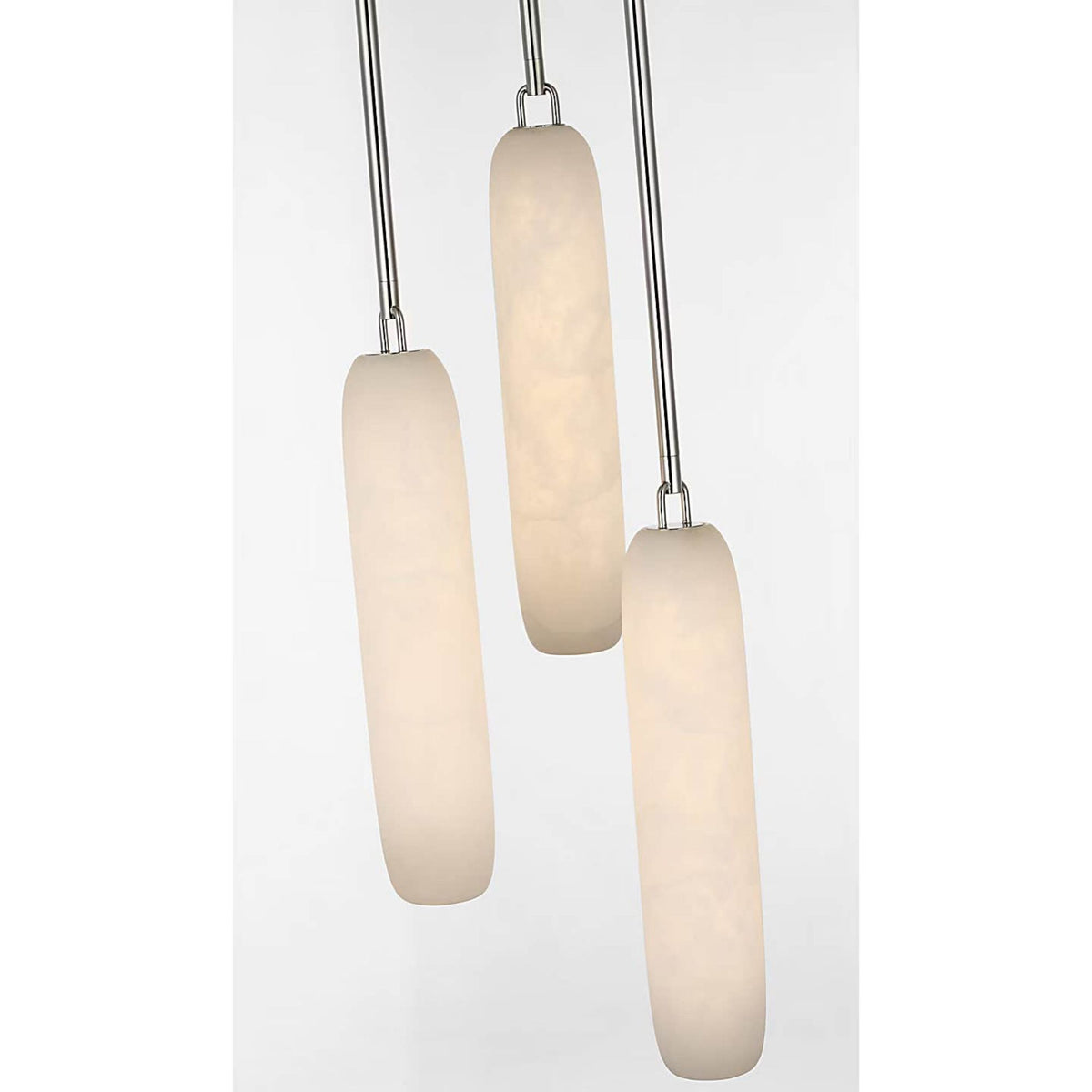 Kelly Wearstler Formosa 3-Light Pendant in Polished Nickel with Alabaster W10.5" x H37.25"