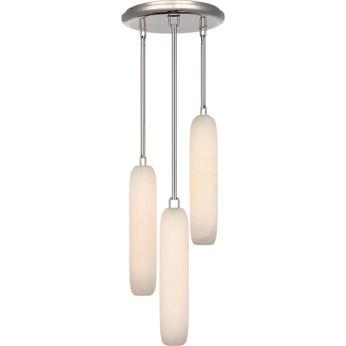 Kelly Wearstler Formosa 3-Light Pendant in Polished Nickel with Alabaster W10.5" x H37.25"