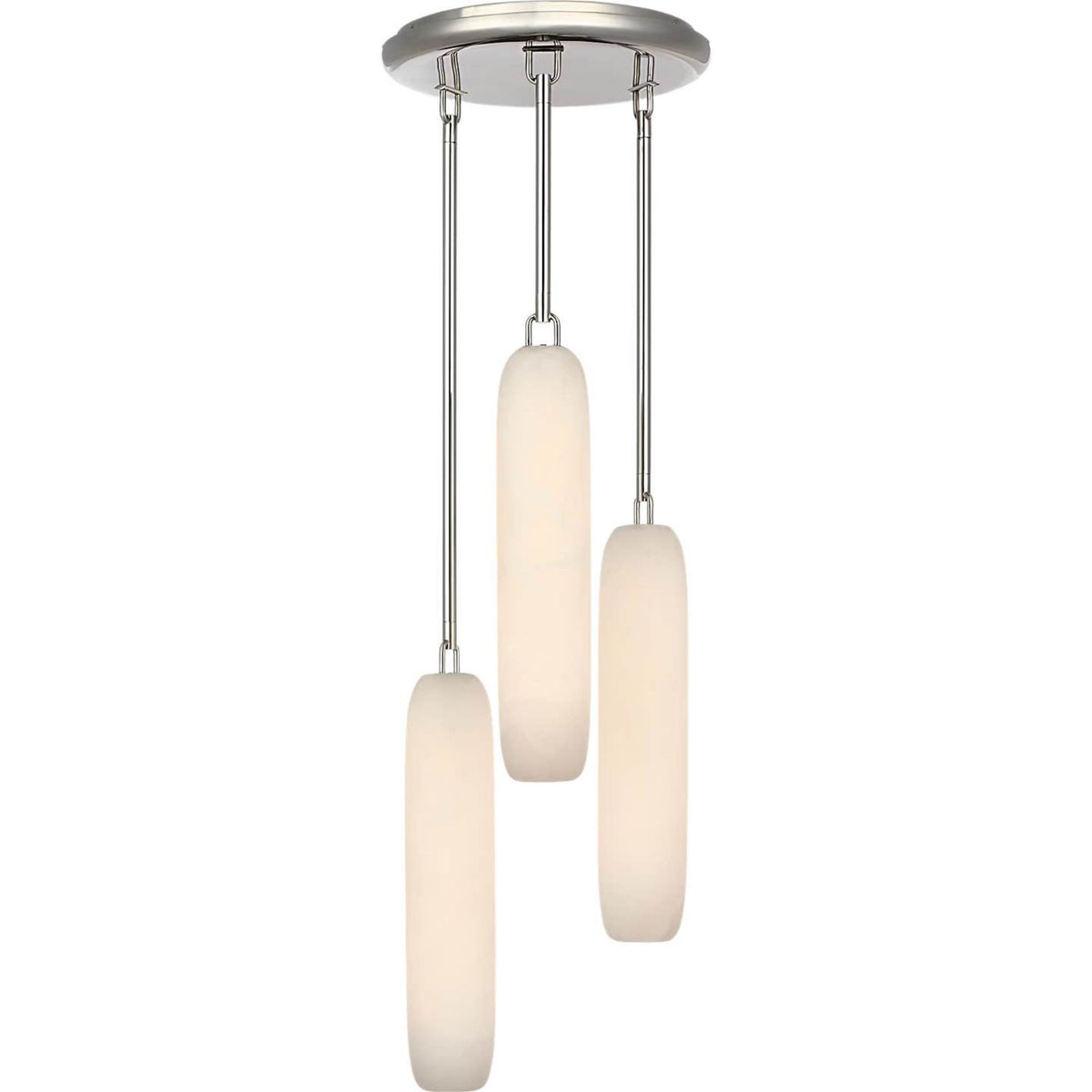 Kelly Wearstler Formosa 3-Light Pendant in Polished Nickel with Alabaster W10.5" x H37.25"