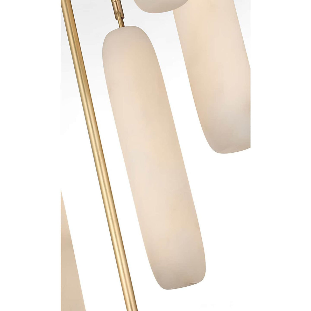 Kelly Wearstler Formosa 7-Light Pendant in Antique-Burnished Brass with Alabaster W15.5" x H63.25"