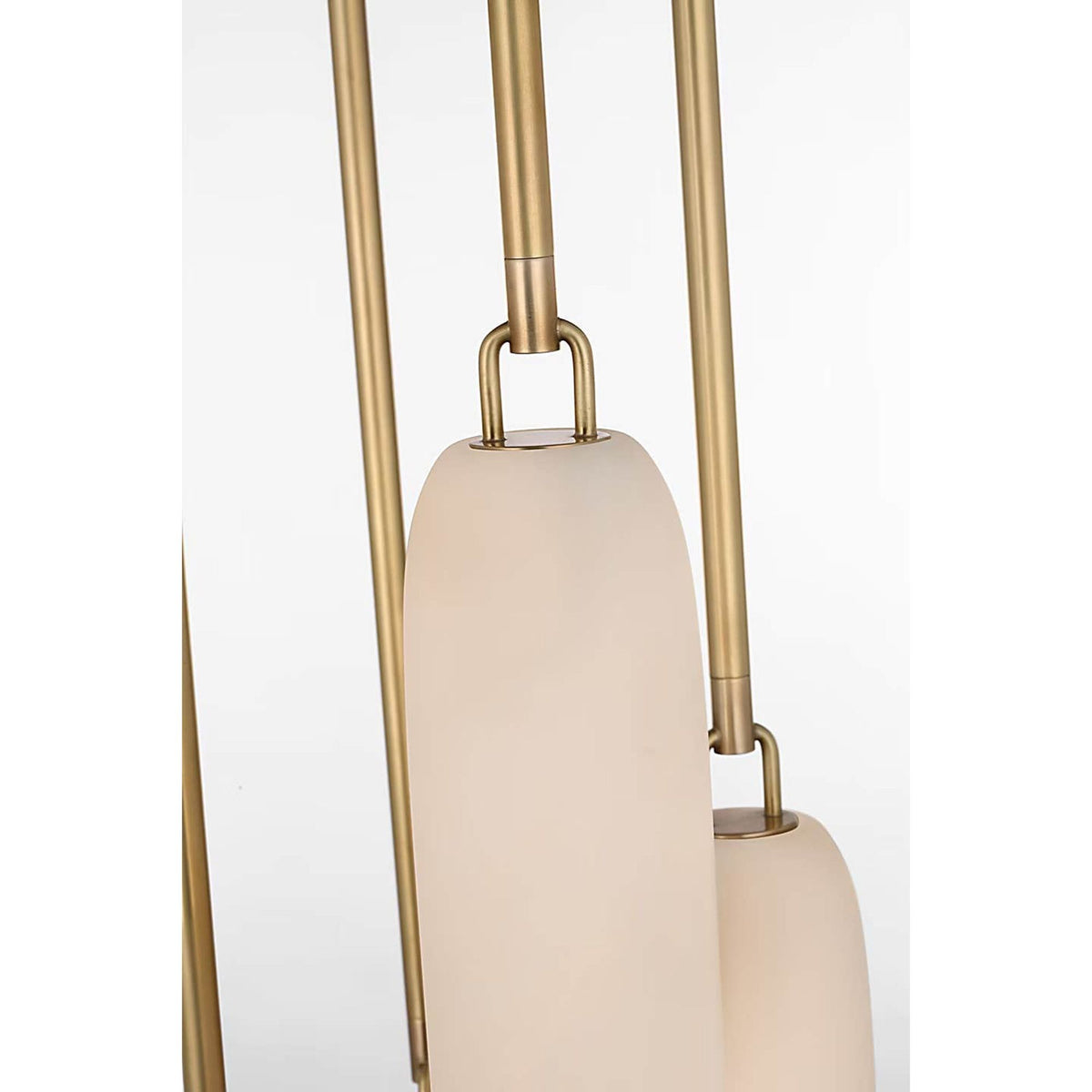 Kelly Wearstler Formosa 7-Light Pendant in Antique-Burnished Brass with Alabaster W15.5" x H63.25"