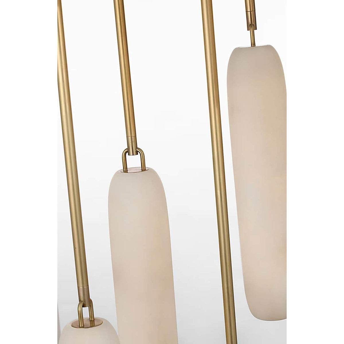 Kelly Wearstler Formosa 7-Light Pendant in Antique-Burnished Brass with Alabaster W15.5" x H63.25"