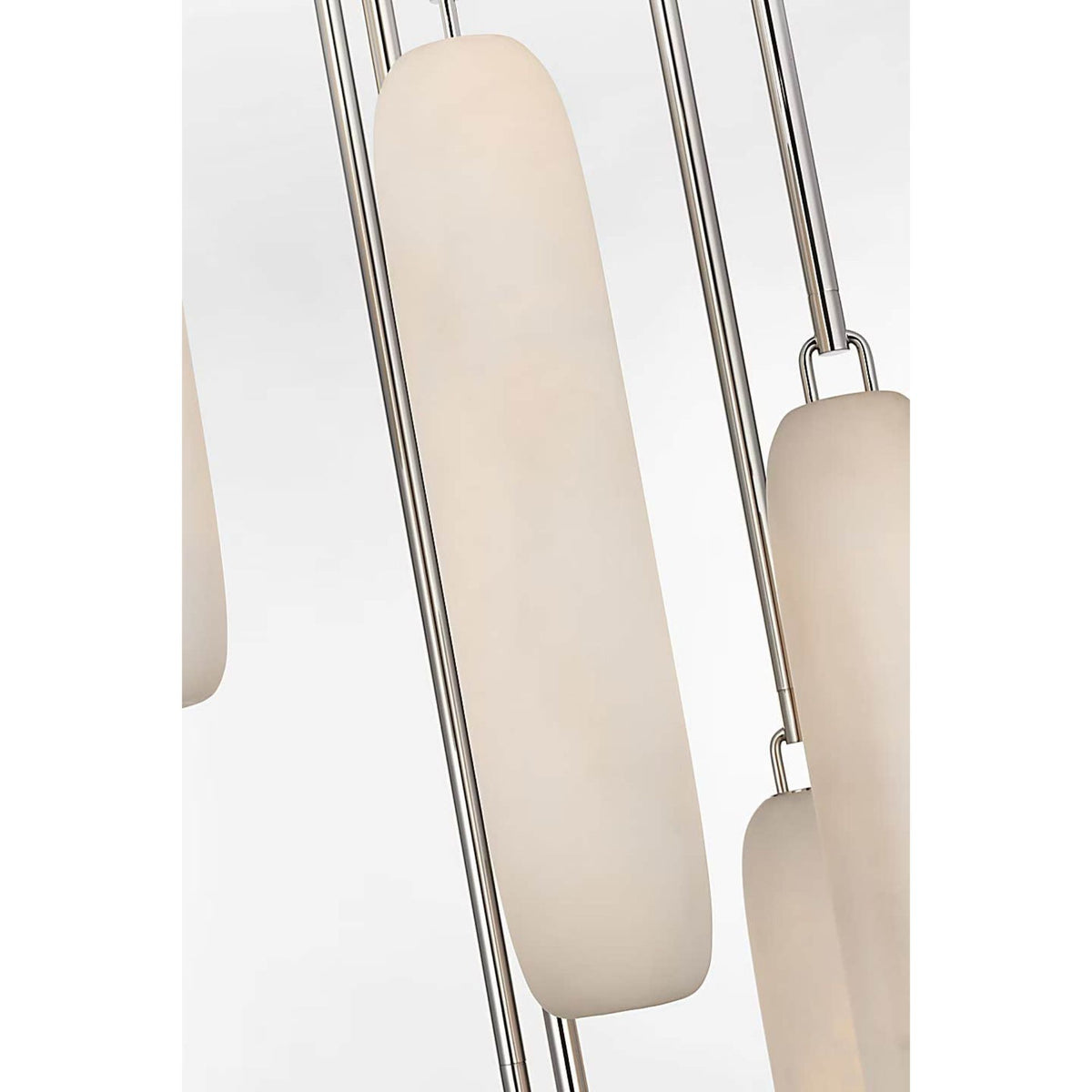 Kelly Wearstler Formosa 7-Light Pendant in Polished Nickel with Alabaster W15.5" x H63.25"