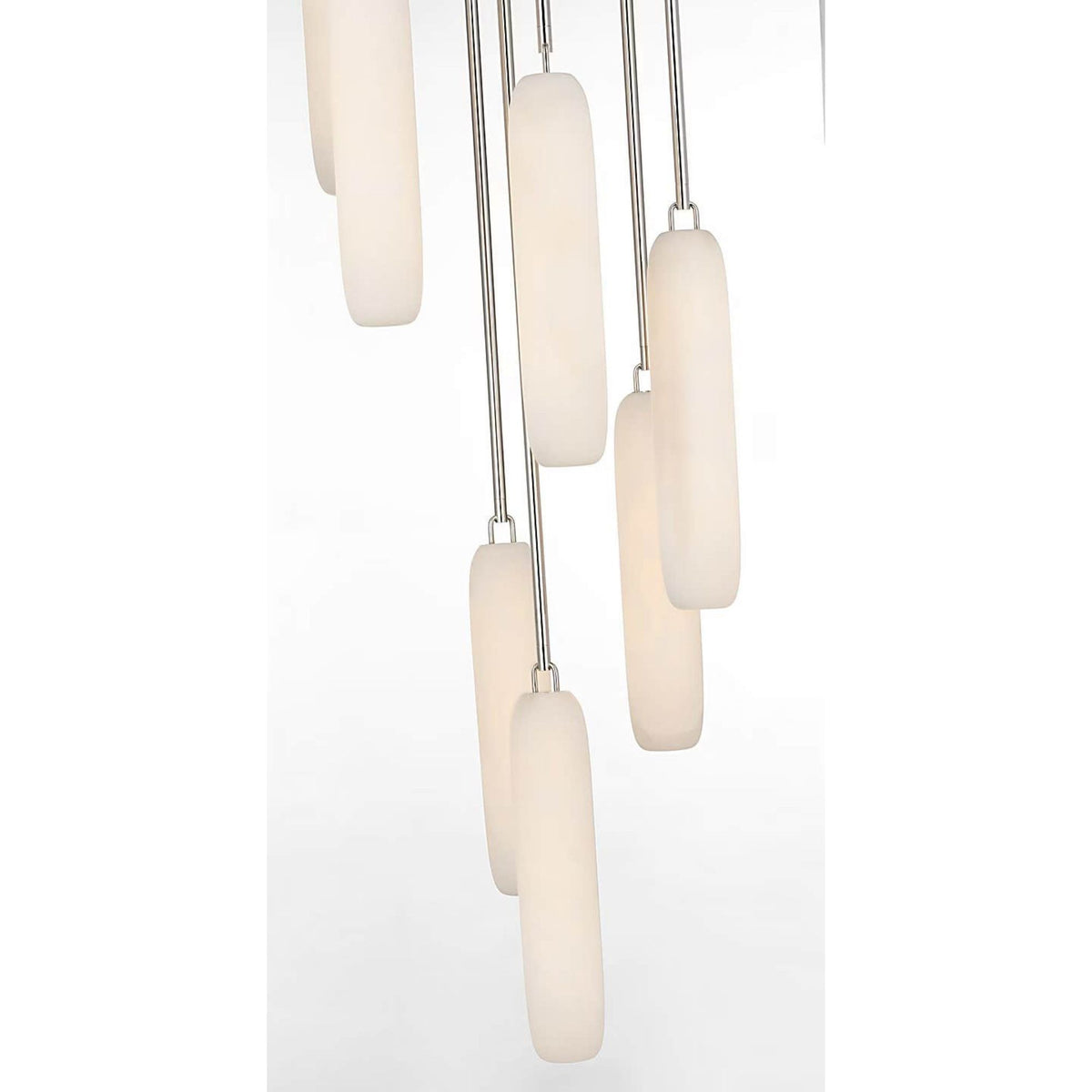 Kelly Wearstler Formosa 7-Light Pendant in Polished Nickel with Alabaster W15.5" x H63.25"