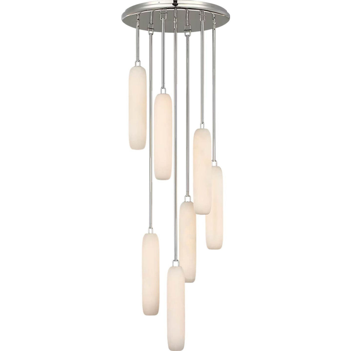 Kelly Wearstler Formosa 7-Light Pendant in Polished Nickel with Alabaster W15.5" x H63.25"
