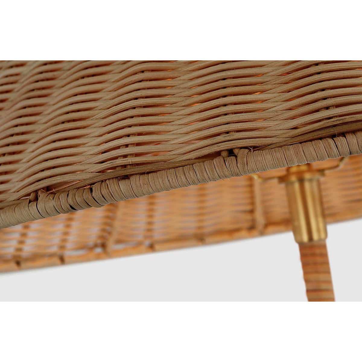Marie Flanigan Wimberley Medium Wrapped Floor Lamp in Soft Brass with Natural Wicker Shade W21" x H60"