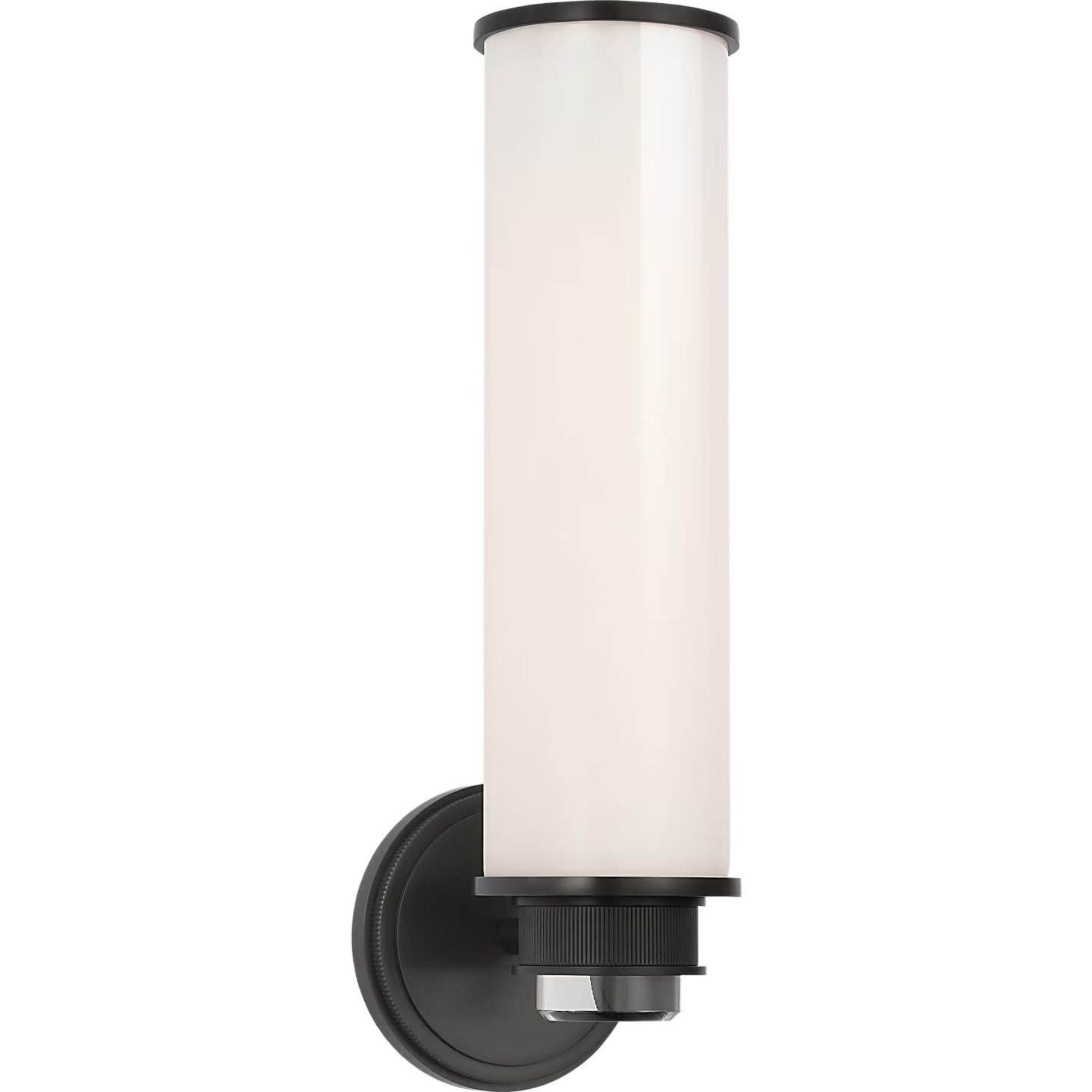 Marie Flanigan Percy 14" Single Bath Sconce in Bronze with White Glass W3.5" x H14.25" x E5.25"