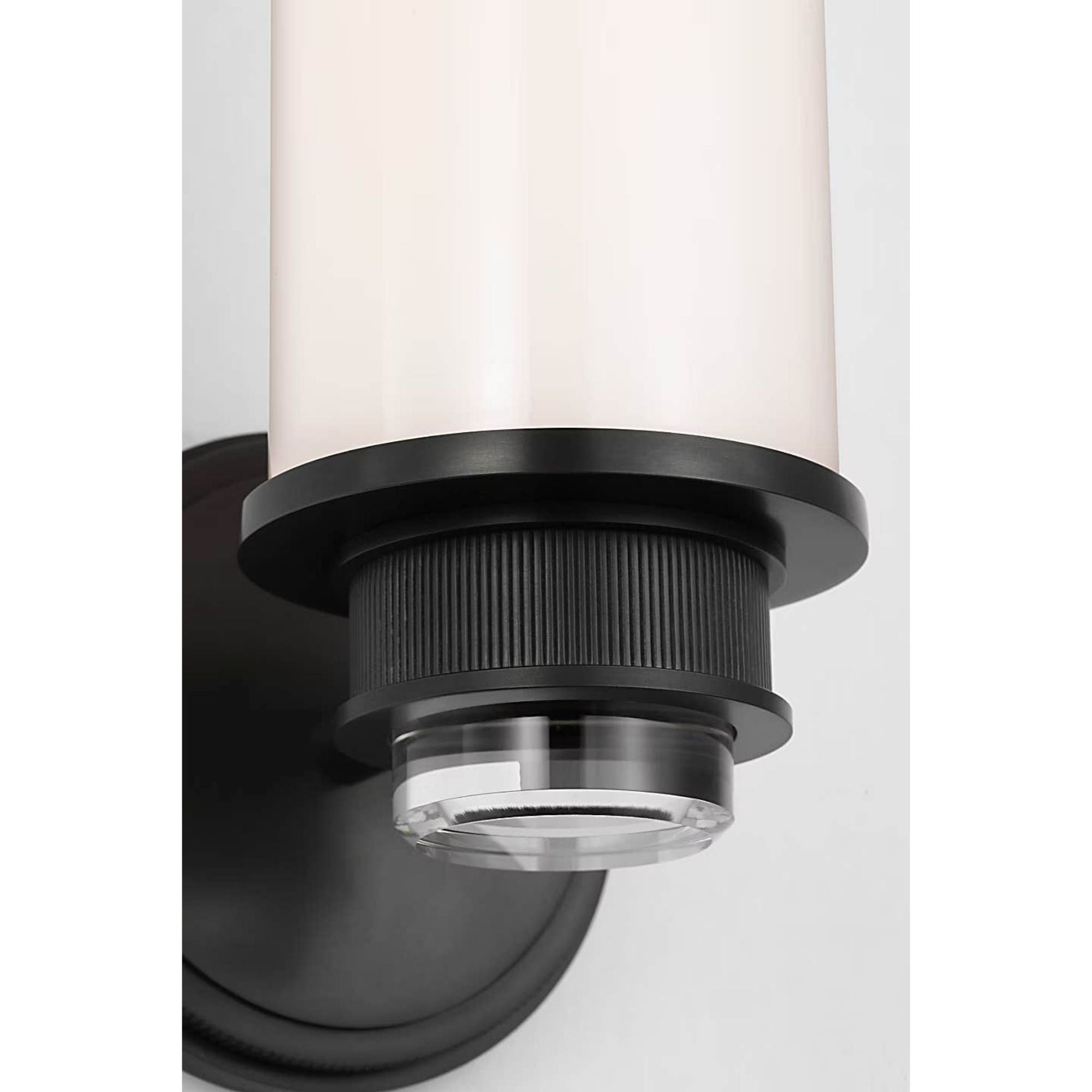 Marie Flanigan Percy 14" Single Bath Sconce in Bronze with White Glass W3.5" x H14.25" x E5.25"