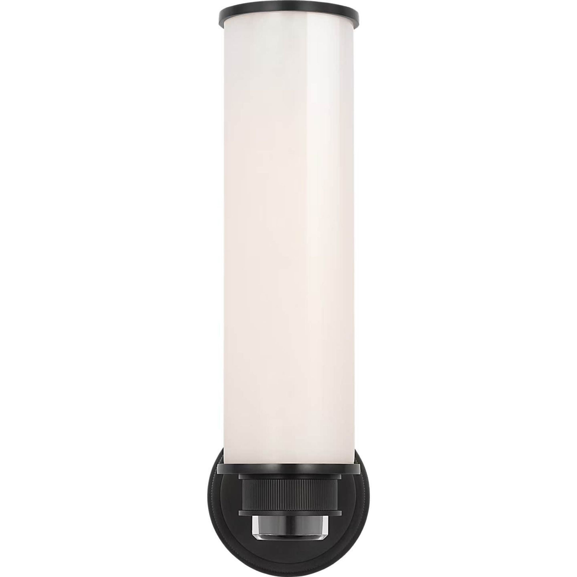 Marie Flanigan Percy 14" Single Bath Sconce in Bronze with White Glass W3.5" x H14.25" x E5.25"