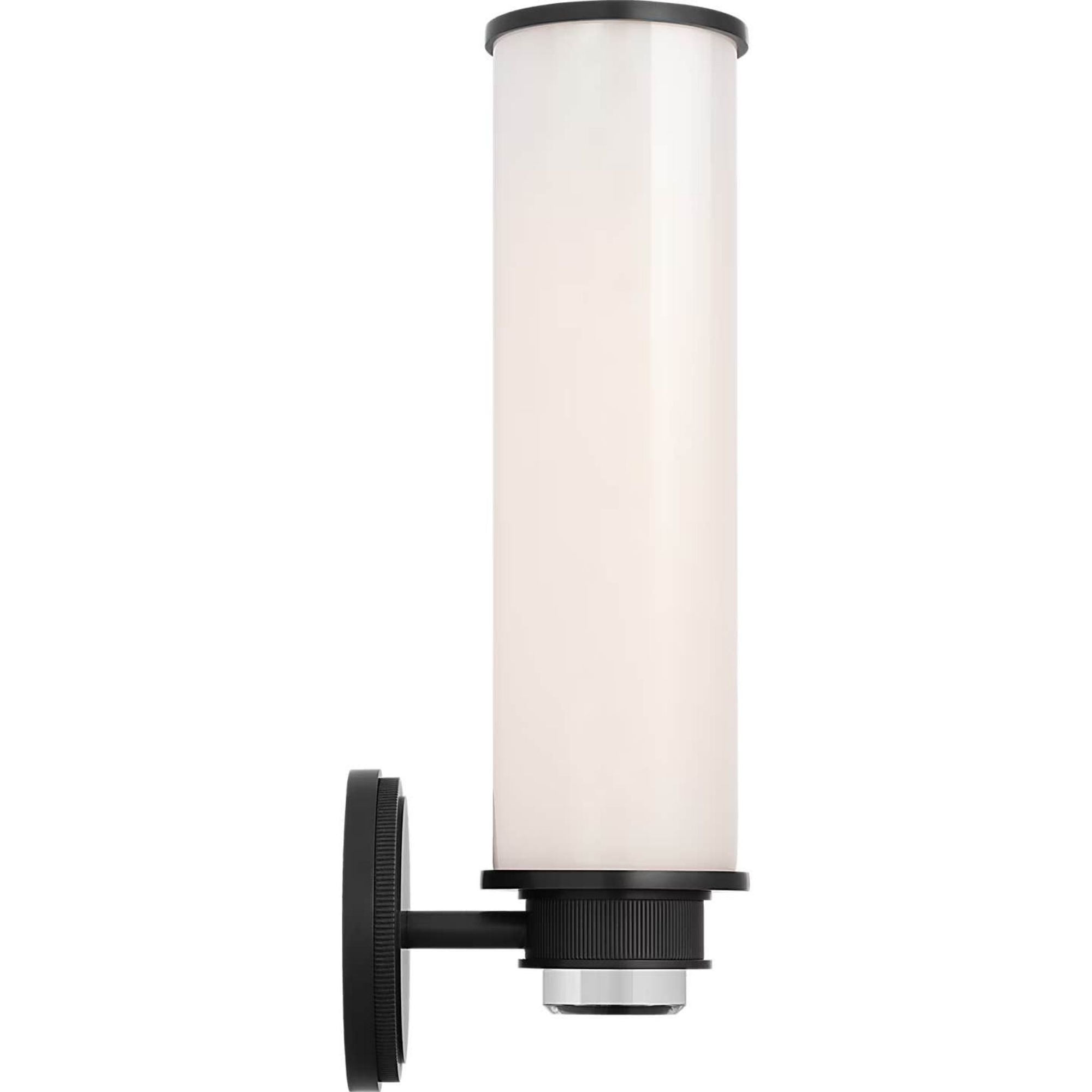 Marie Flanigan Percy 14" Single Bath Sconce in Bronze with White Glass W3.5" x H14.25" x E5.25"