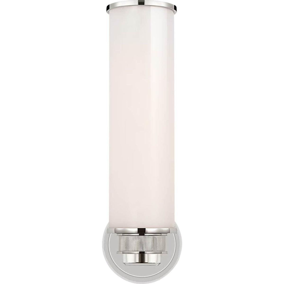Marie Flanigan Percy 14" Single Bath Sconce in Polished Nickel with White Glass W3.5" x H14.25" x E5.25"