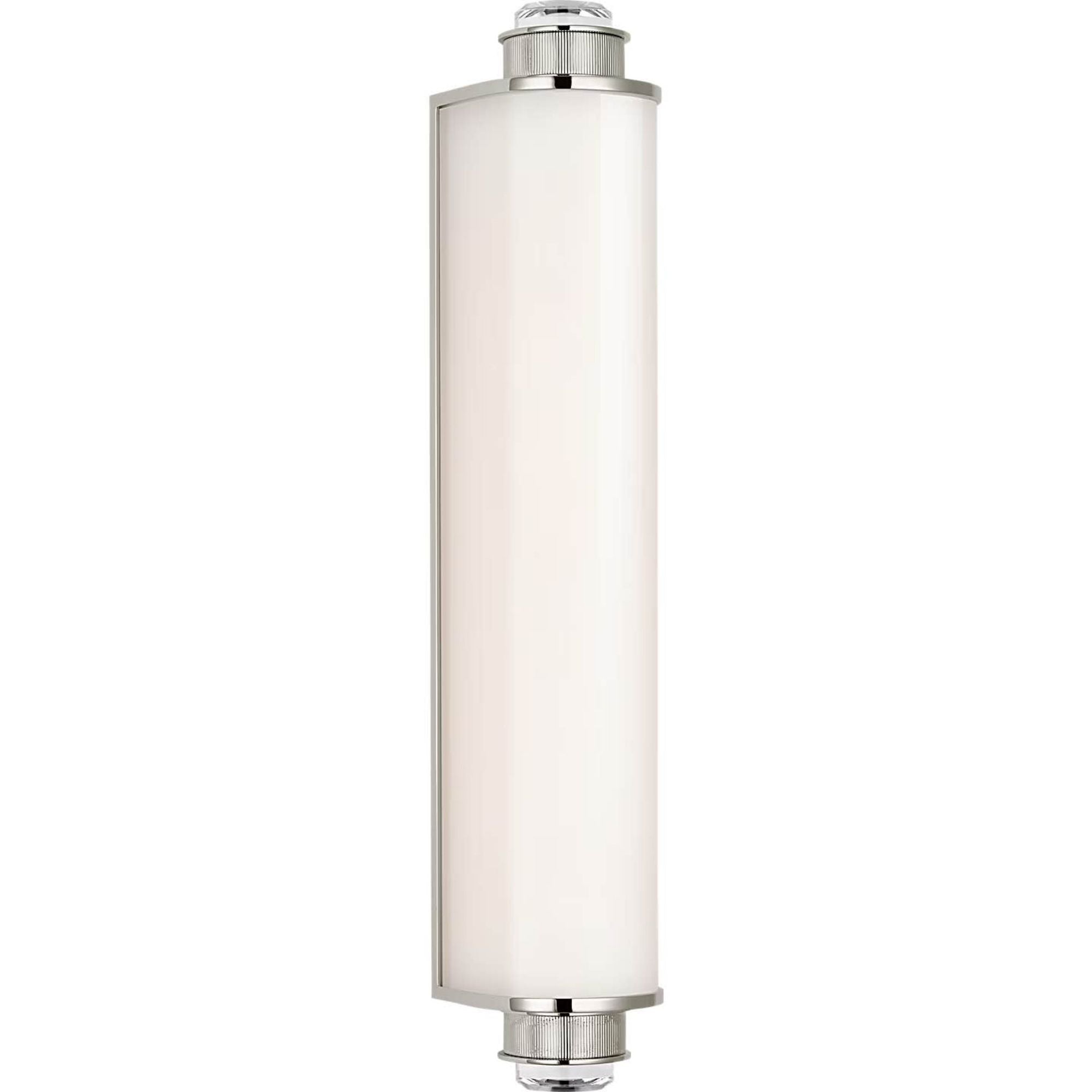 Marie Flanigan Percy 21" Linear Bath Sconce in Polished Nickel with White Glass W3.75" x H20.5" x E4"