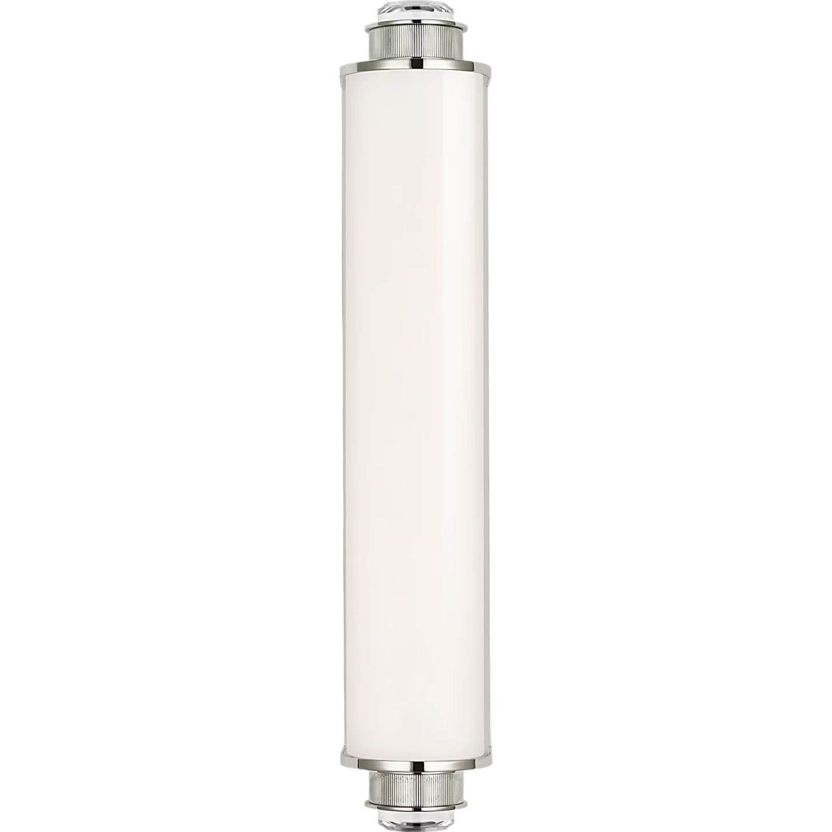 Marie Flanigan Percy 21" Linear Bath Sconce in Polished Nickel with White Glass W3.75" x H20.5" x E4"