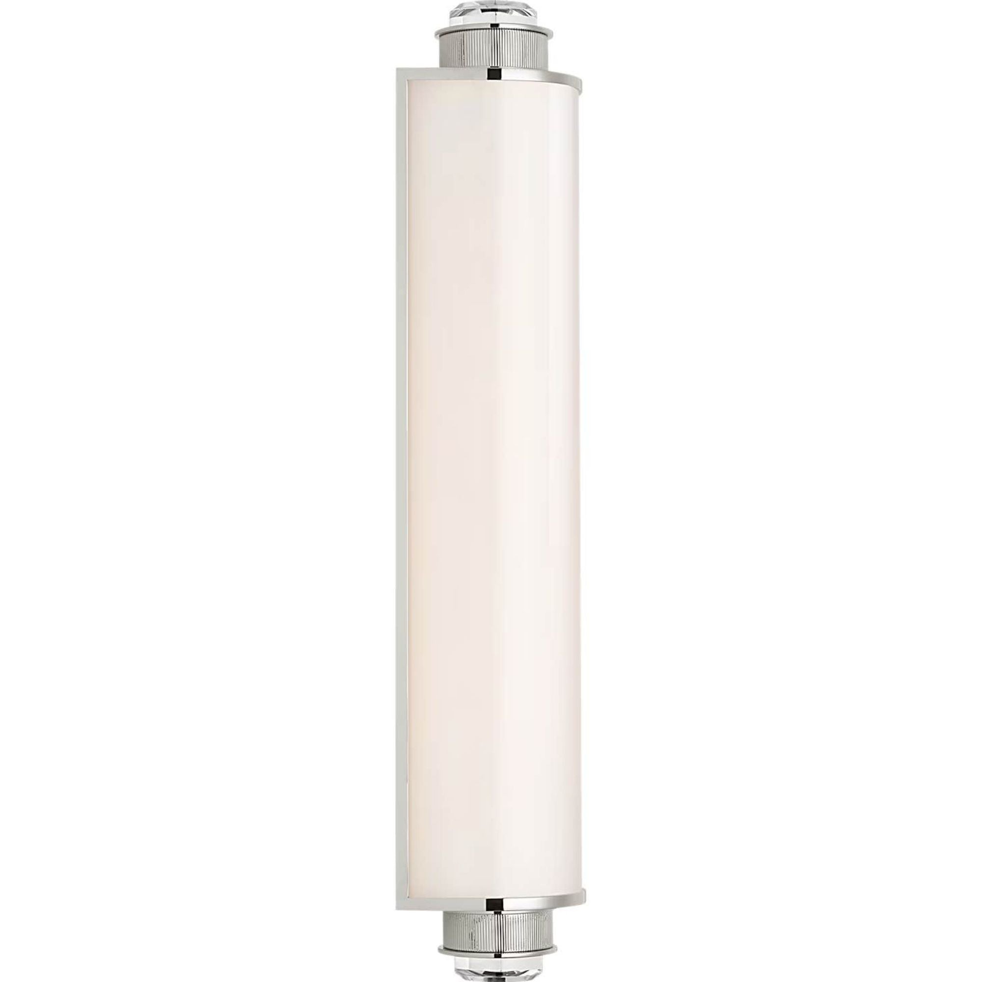 Marie Flanigan Percy 21" Linear Bath Sconce in Polished Nickel with White Glass W3.75" x H20.5" x E4"