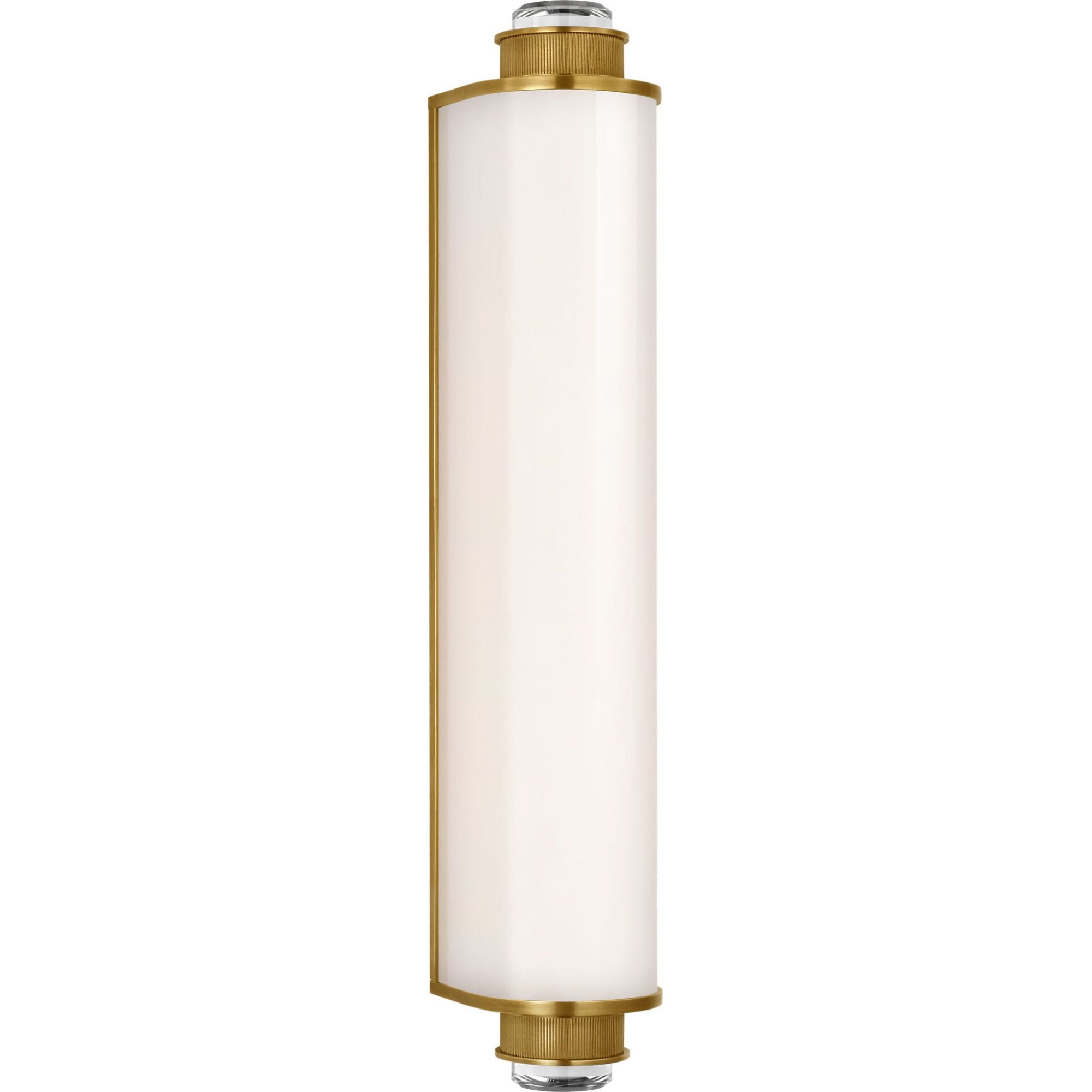 Marie Flanigan Percy 21" Linear Bath Sconce in Soft Brass with White Glass W3.75" x H20.5" x E4"