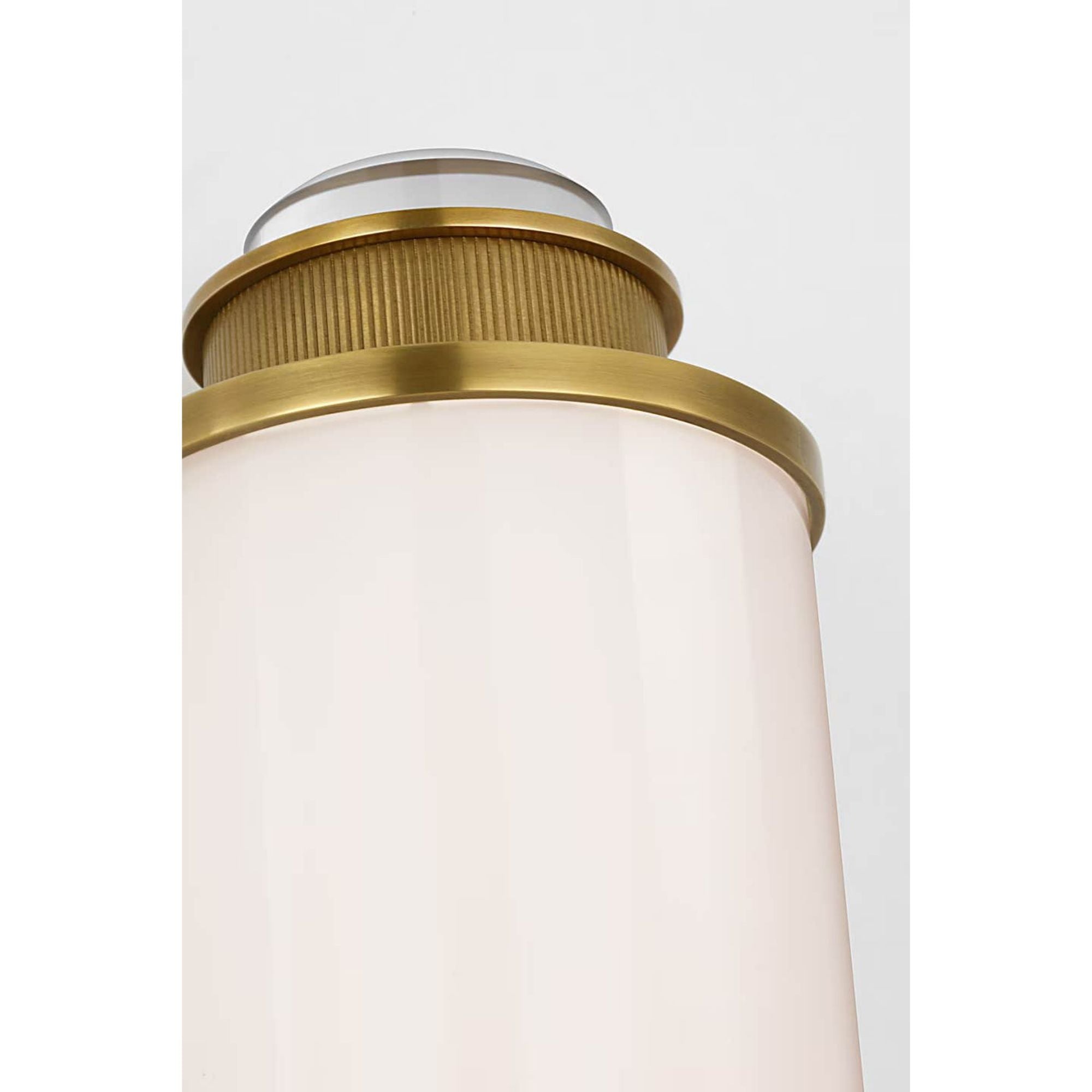 Marie Flanigan Percy 21" Linear Bath Sconce in Soft Brass with White Glass W3.75" x H20.5" x E4"