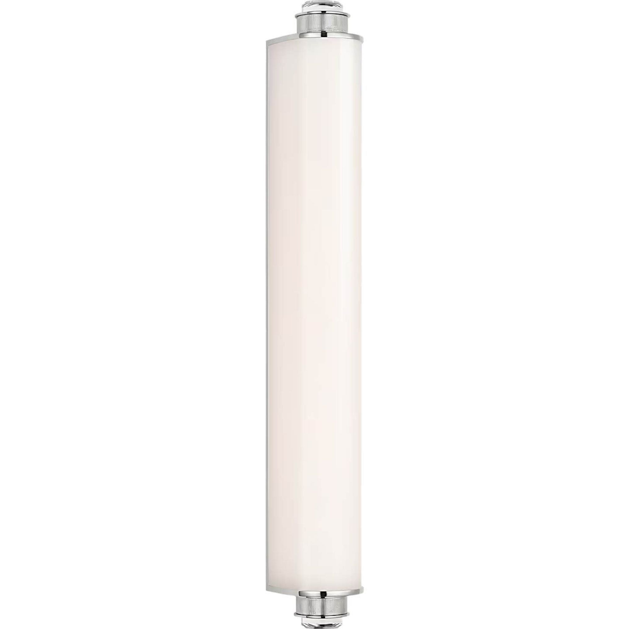 Marie Flanigan Percy 29" Linear Bath Sconce in Polished Nickel with White Glass W3.75" x H28.5" x E4"