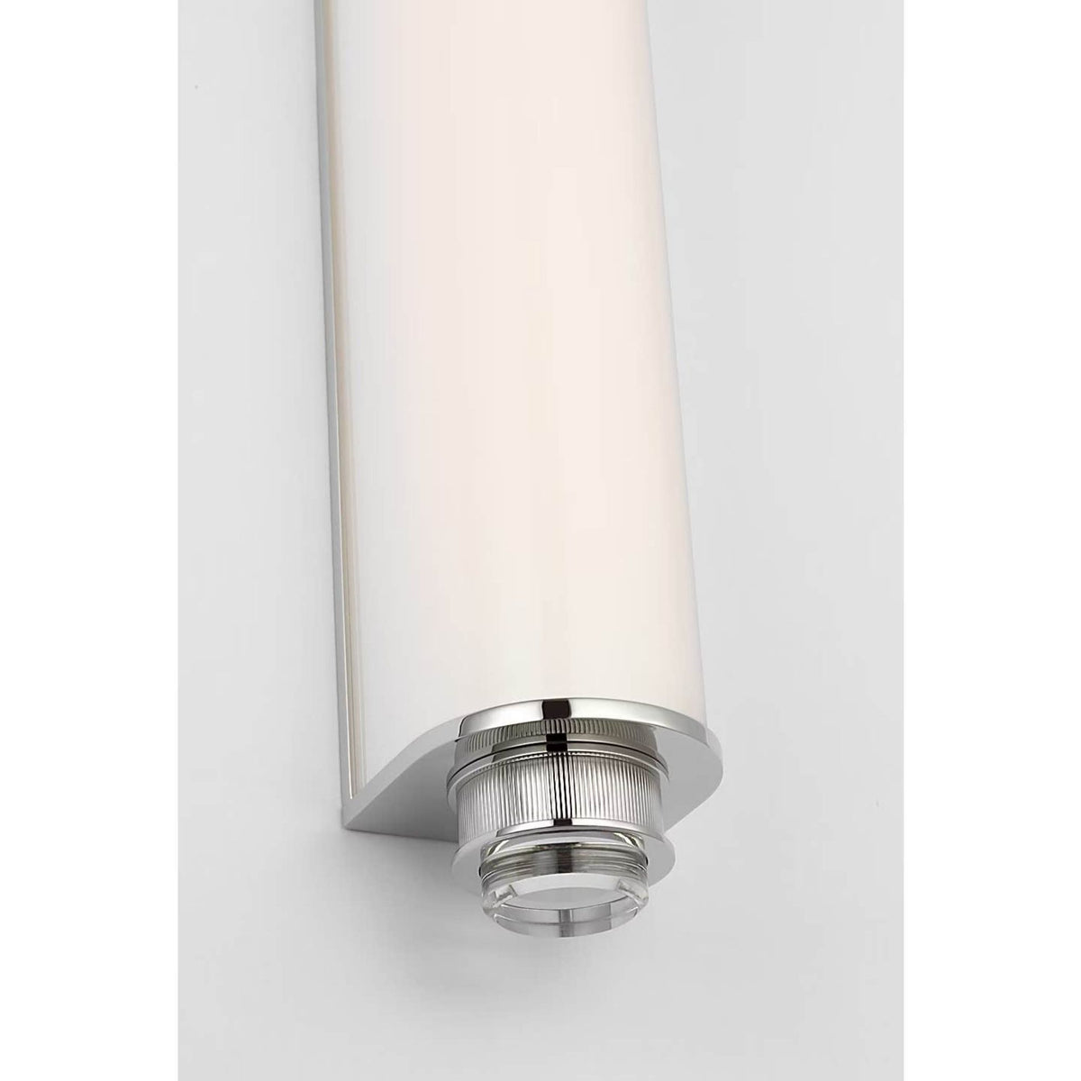 Marie Flanigan Percy 29" Linear Bath Sconce in Polished Nickel with White Glass W3.75" x H28.5" x E4"
