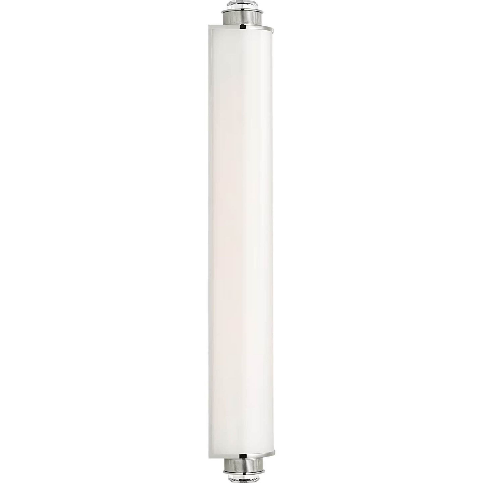 Marie Flanigan Percy 29" Linear Bath Sconce in Polished Nickel with White Glass W3.75" x H28.5" x E4"