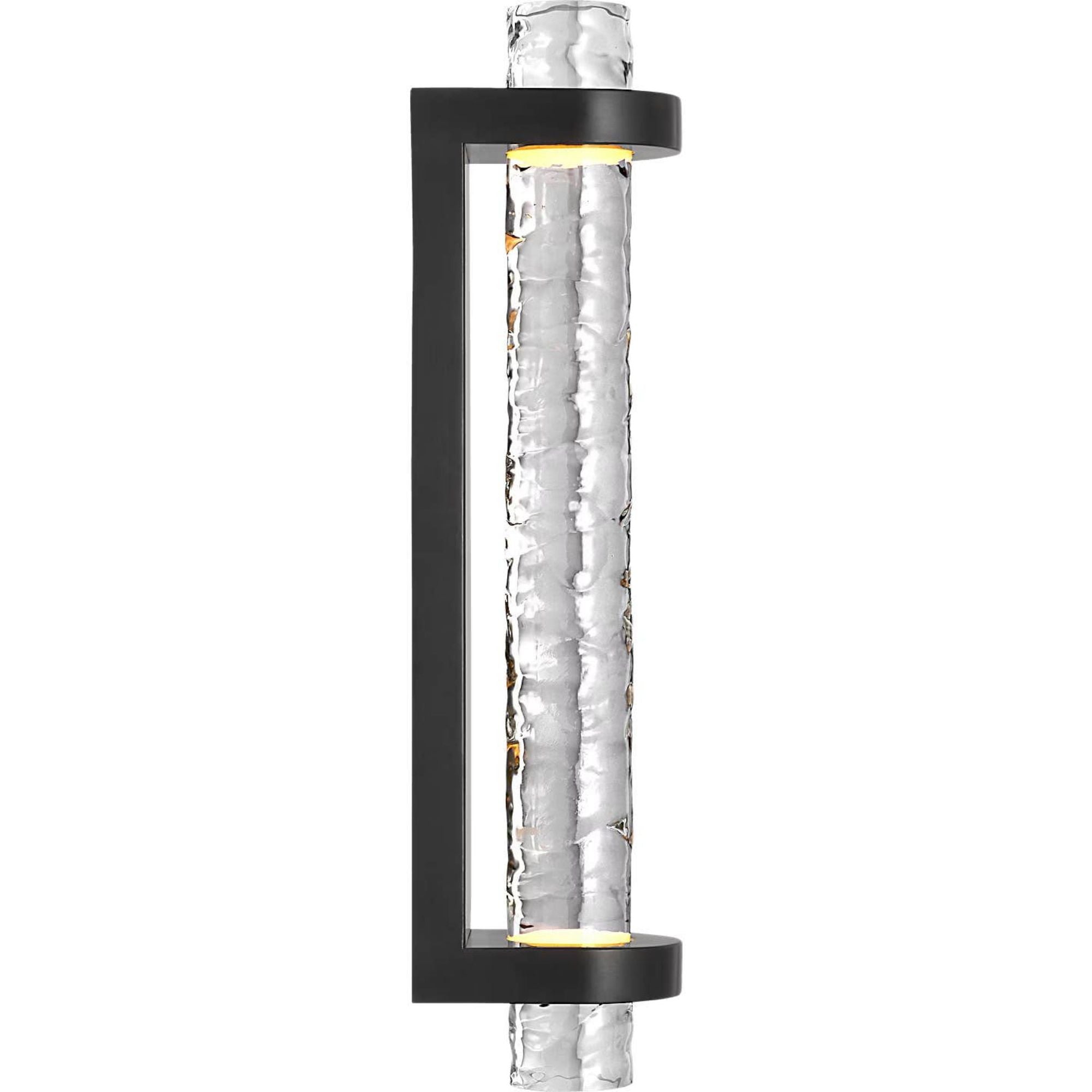Marie Flanigan Theron 15" Linear Bath Sconce in Bronze and Clear Wavy Glass W3.25" x H15" x E3.75"