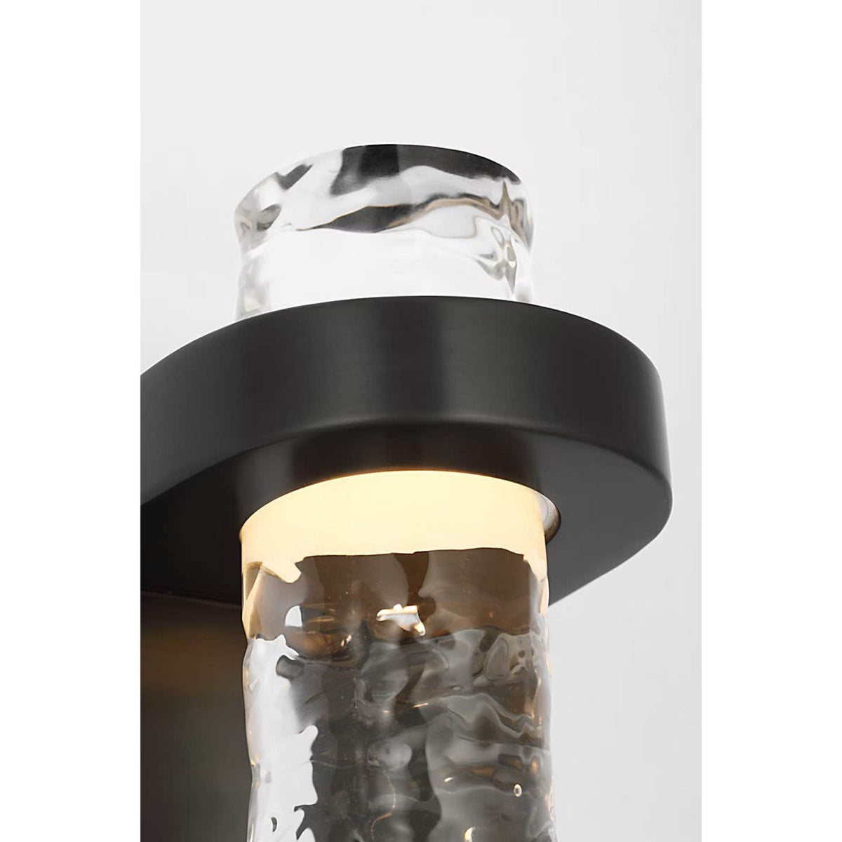 Marie Flanigan Theron 21" Linear Bath Sconce in Bronze and Clear Wavy Glass W3.25" x H21" x E3.75"