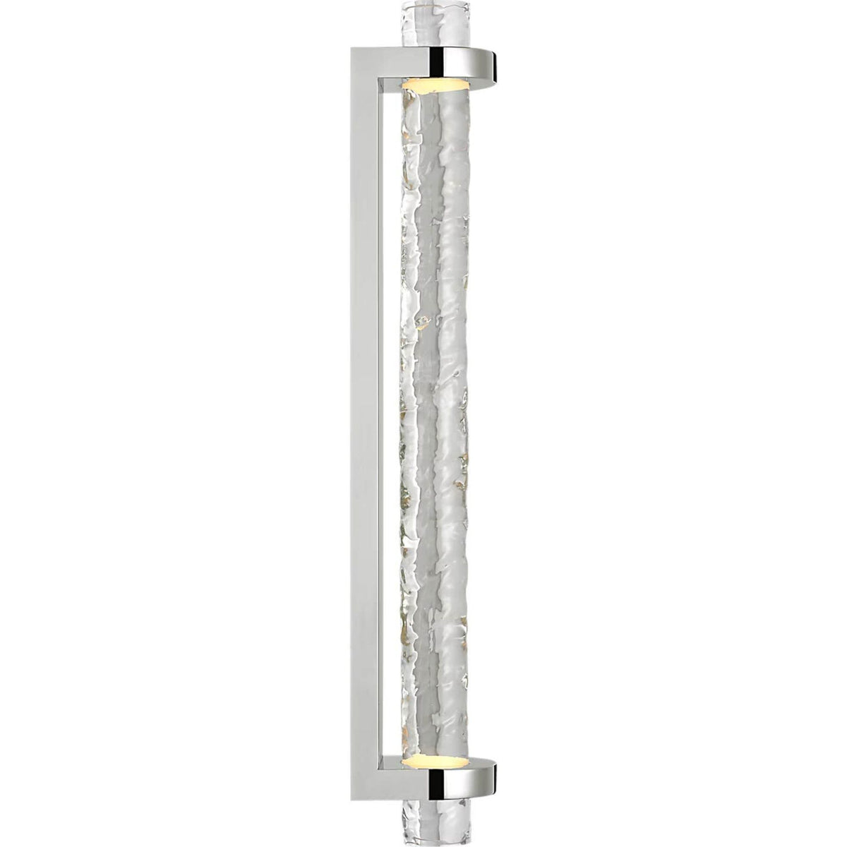 Marie Flanigan Theron 21" Linear Bath Sconce in Polished Nickel and Clear Wavy Glass W3.25" x H21" x E3.75"