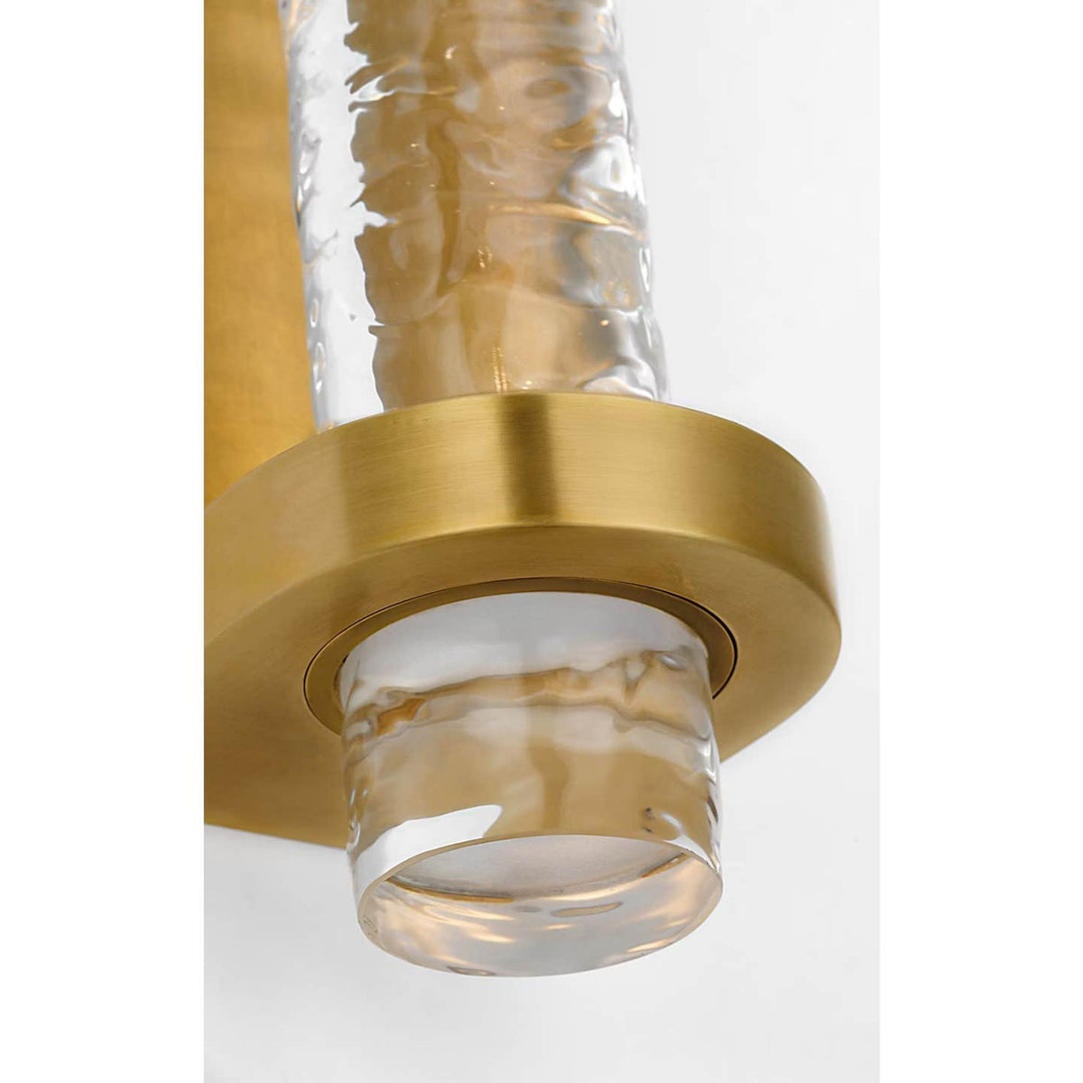 Marie Flanigan Theron 21" Linear Bath Sconce in Soft Brass and Clear Wavy Glass W3.25" x H21" x E3.75"