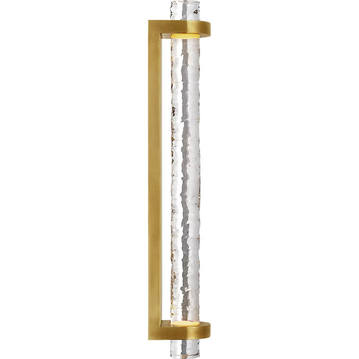 Marie Flanigan Theron 21" Linear Bath Sconce in Soft Brass and Clear Wavy Glass W3.25" x H21" x E3.75"