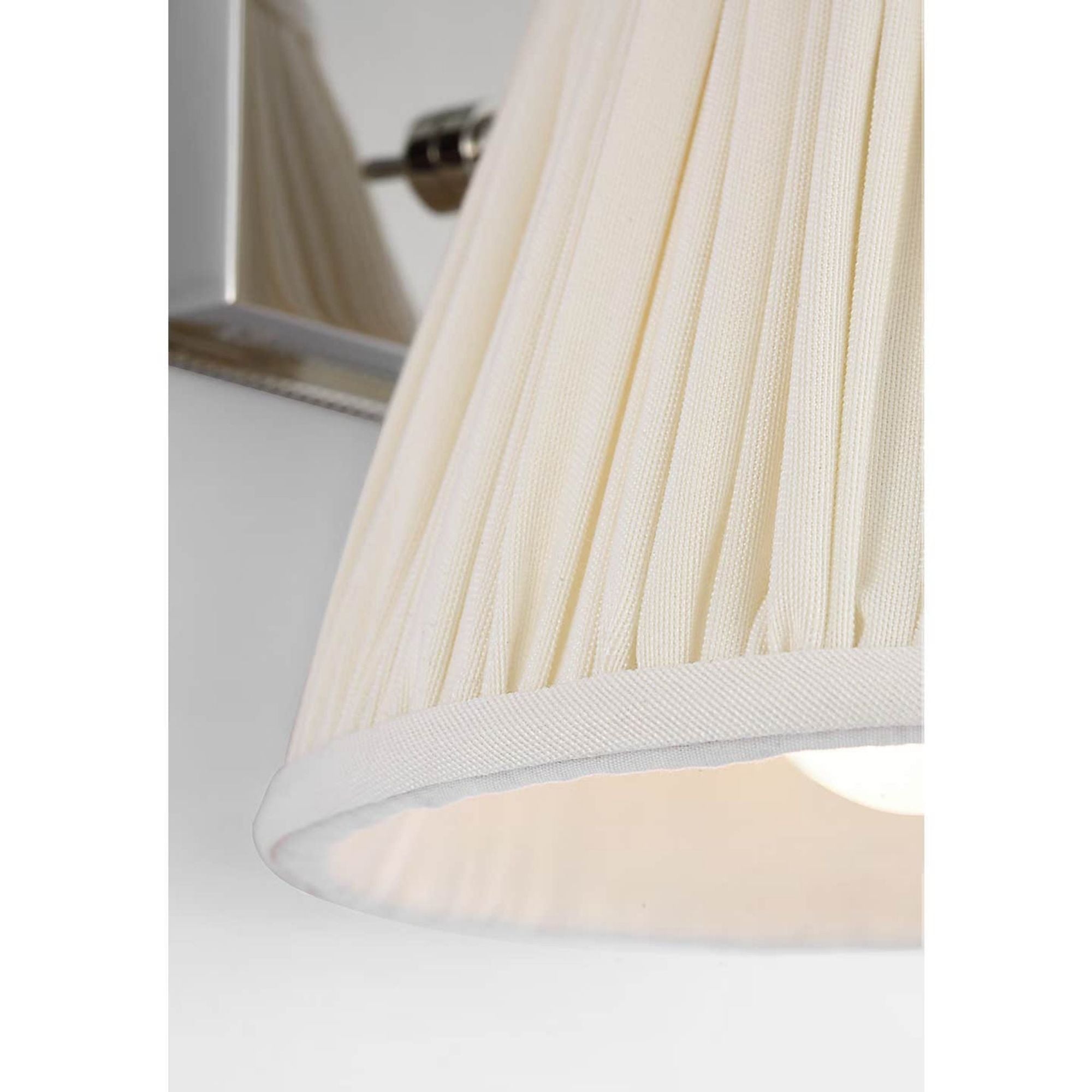 Marie Flanigan Wimberley Bedside Wall Light in Polished Nickel with Silk Pleated Shade W6" x H7.5" x E6.75"