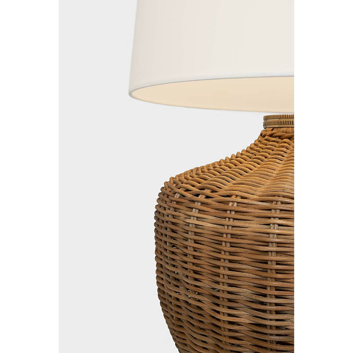 Marie Flanigan Evie Large Table Lamp in Natural Wicker with Linen Shade W23" x H31.75"