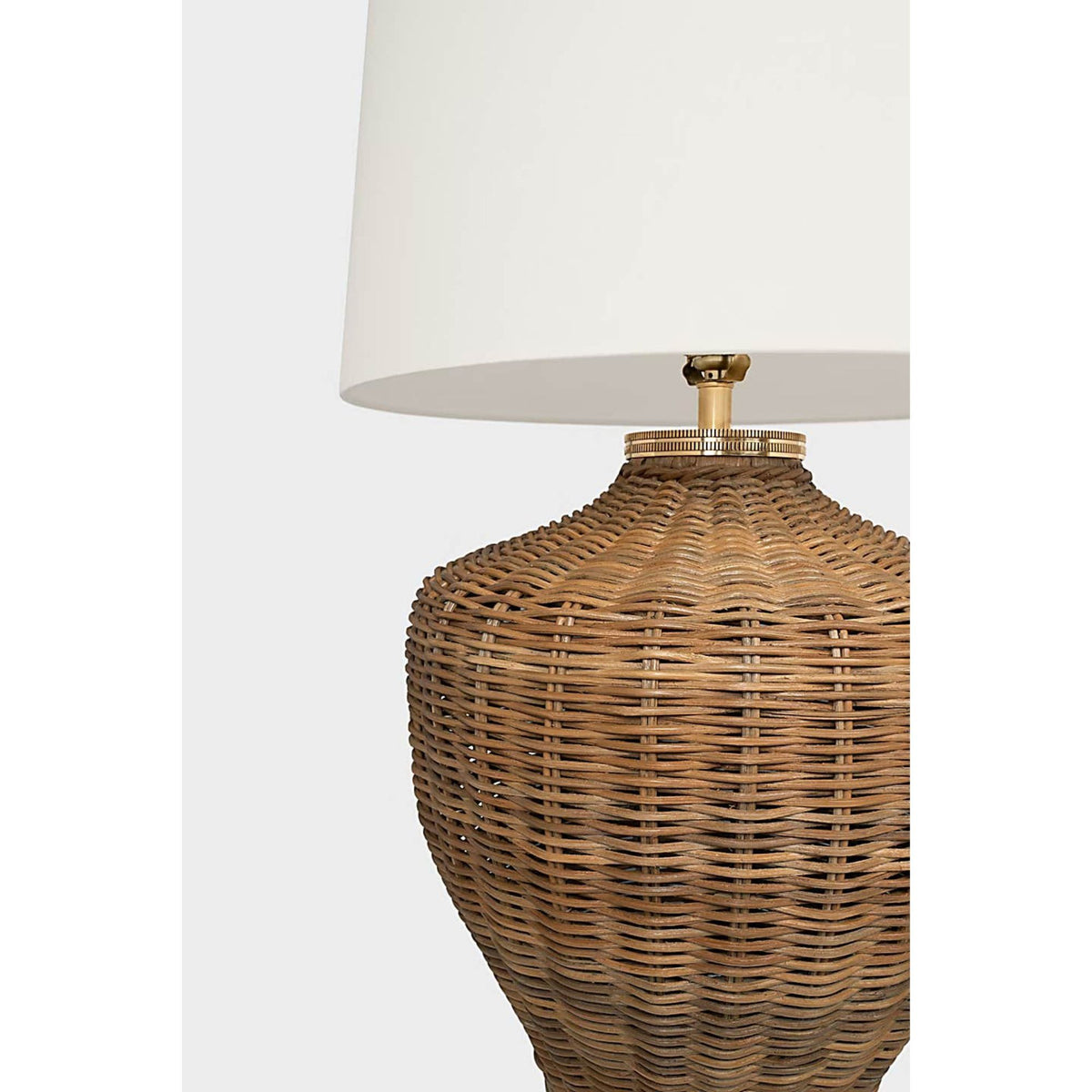 Marie Flanigan Evie Large Table Lamp in Natural Wicker with Linen Shade W23" x H31.75"