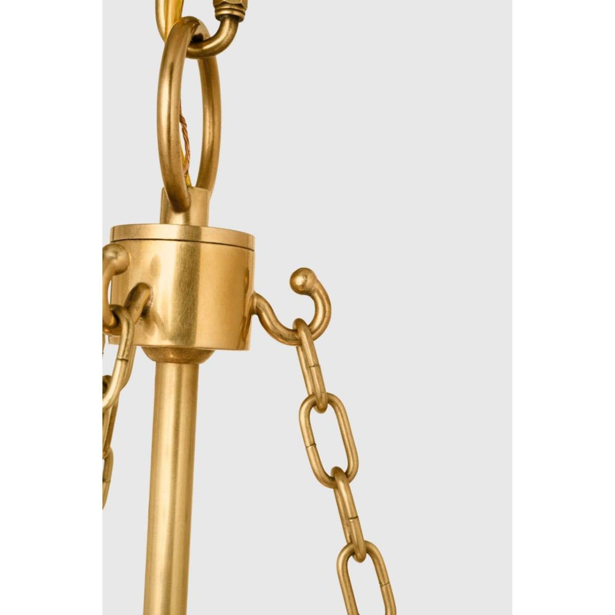 Marie Flanigan Corinne 24" Woven Hanging Shade in Soft Brass with Natural Wicker Shade W24"