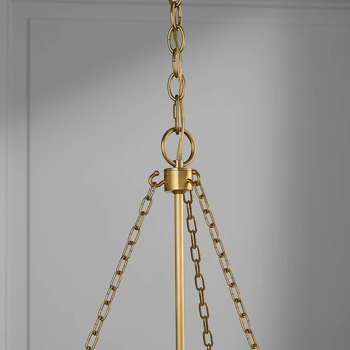 Marie Flanigan Corinne Extra Large Woven Hanging Shade in Soft Brass with Natural Wicker Shade W36.25" x H32.5"