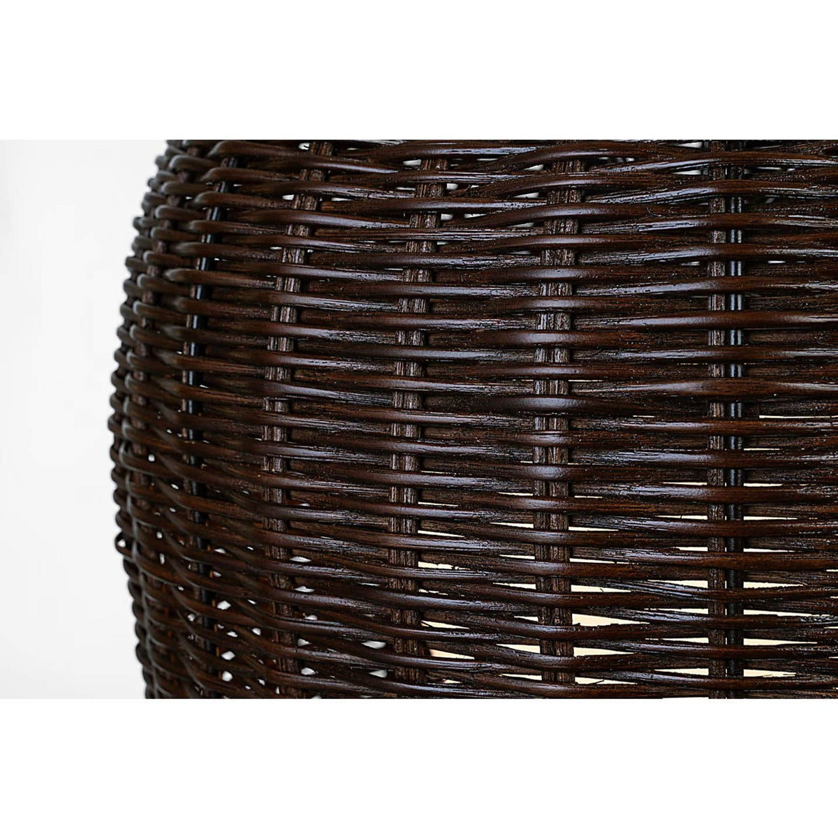Marie Flanigan Nancy 18" Woven Hanging Shade in Polished Nickel with Natural Wicker Shade W18.75"