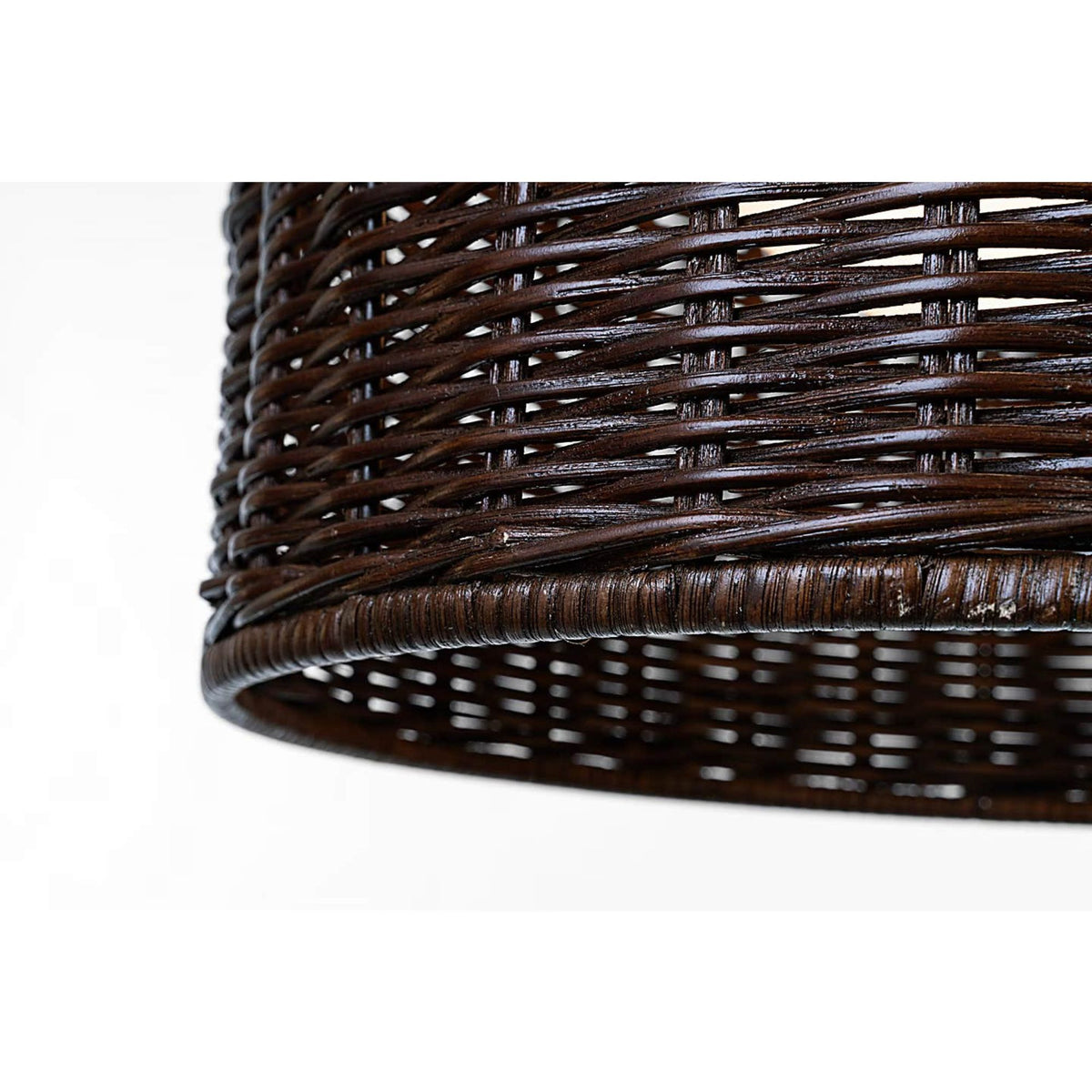 Marie Flanigan Nancy 18" Woven Hanging Shade in Polished Nickel with Natural Wicker Shade W18.75"