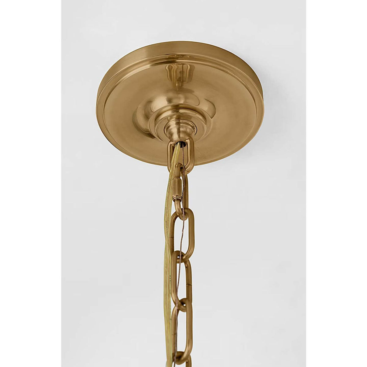 Marie Flanigan Nancy 18" Woven Hanging Shade in Soft Brass with White Wicker Shade W18.75"