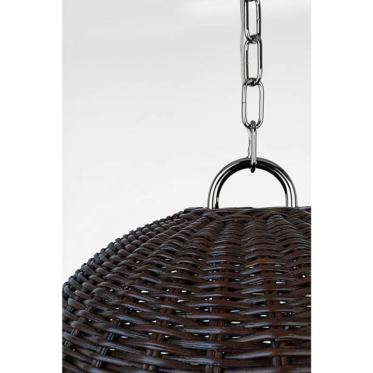 Marie Flanigan Nancy 25" Woven Hanging Shade in Polished Nickel with Natural Wicker Shade W25.25"