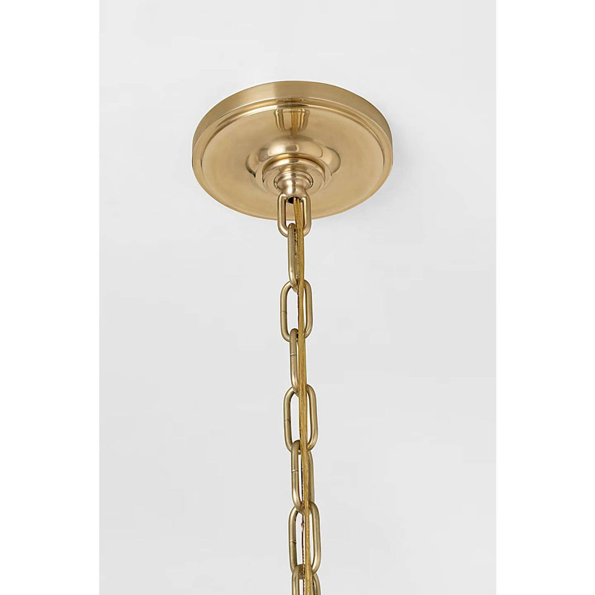 Marie Flanigan Nancy 25" Woven Hanging Shade in Soft Brass with White Wicker Shade W25.25"