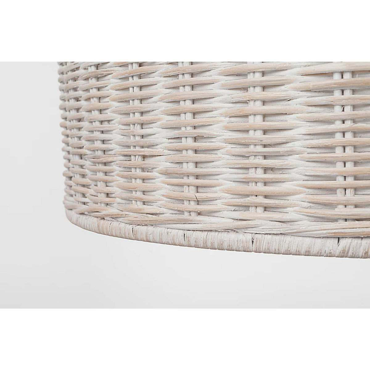 Marie Flanigan Nancy 25" Woven Hanging Shade in Soft Brass with White Wicker Shade W25.25"