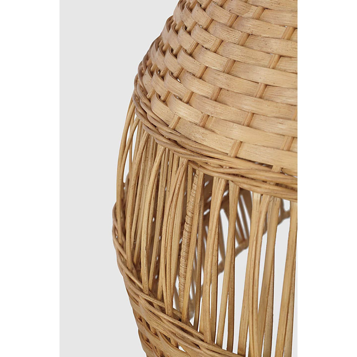 Marie Flanigan Whit Extra Large Dome Hanging Shade in Soft Brass and Natural Wicker W30.75" x H21.25"
