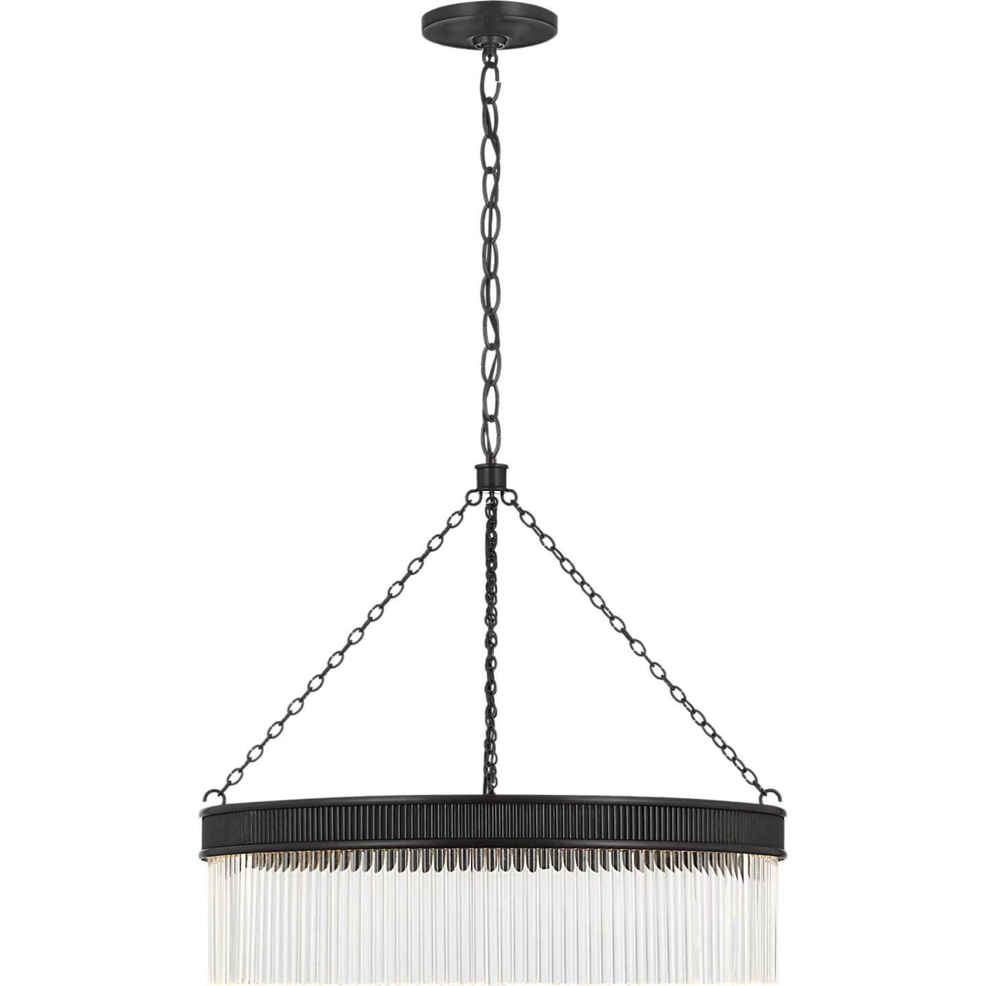 Marie Flanigan Menil 26" Chandelier in Bronze with Crystal Rods W26.25" x H23"