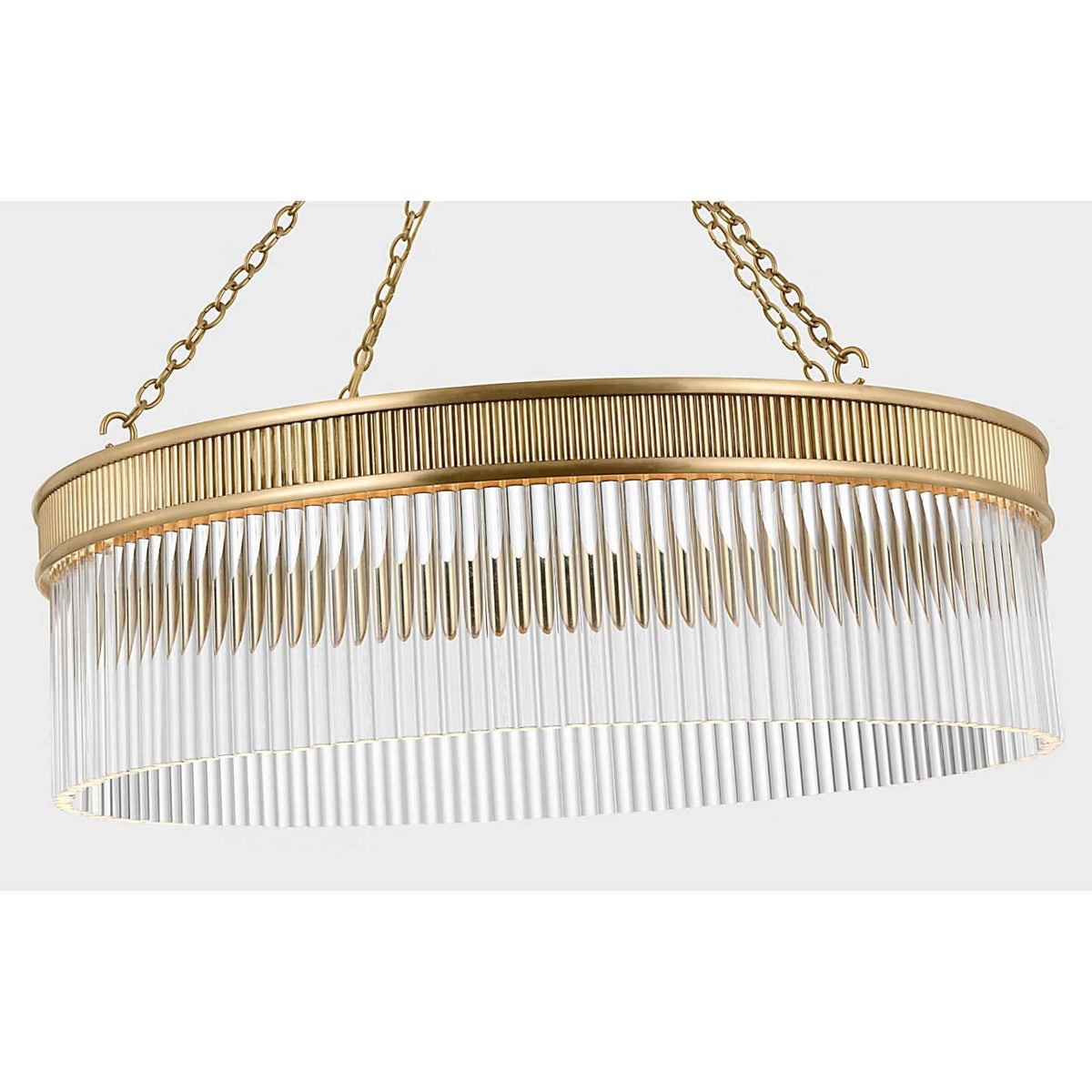 Marie Flanigan Menil 26" Chandelier in Soft Brass with Crystal Rods W26.25" x H23"